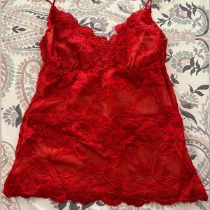 cosabella red lace camisole